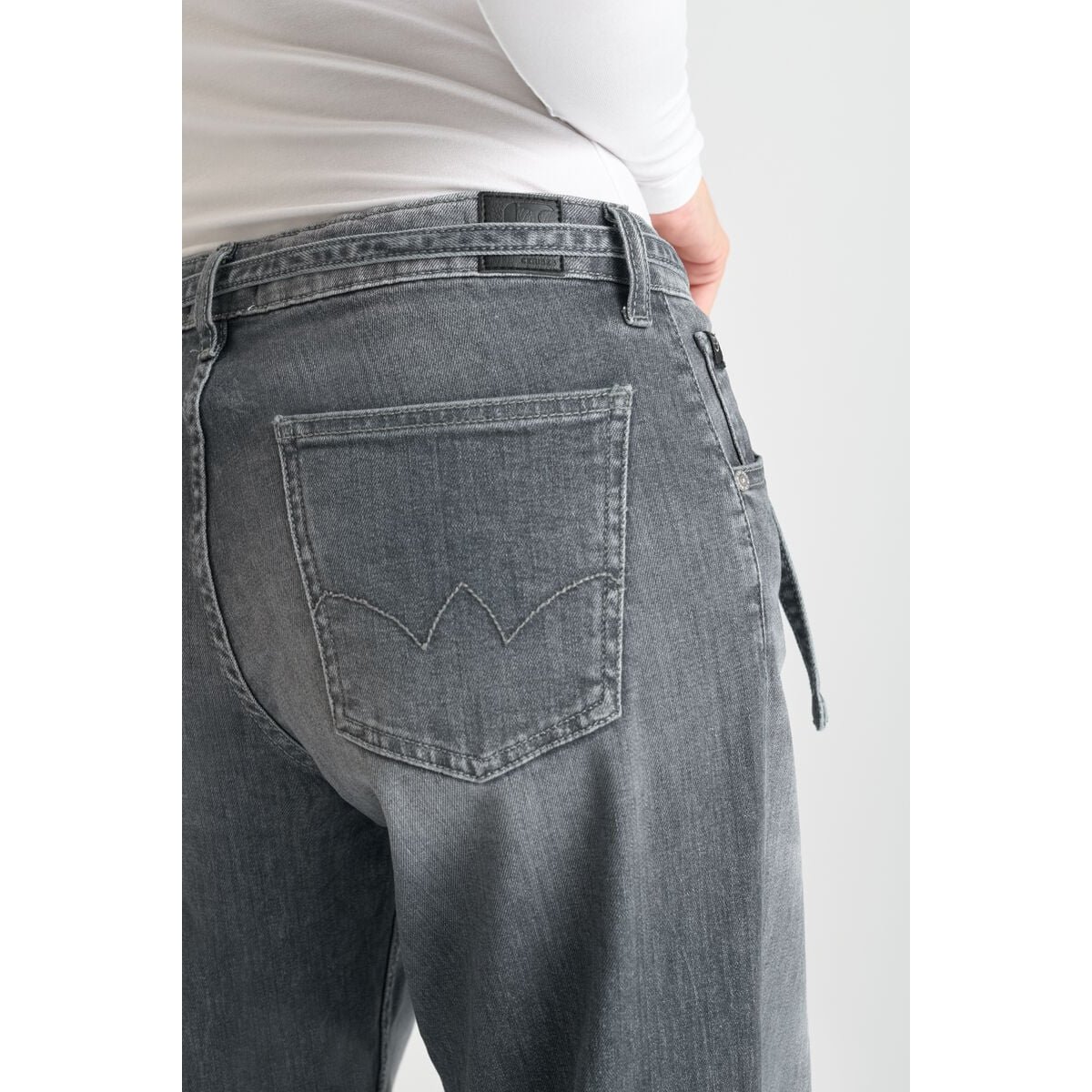Jeans loose, large wide leg , longueur 34 grey, LE TEMPS DES CERISES