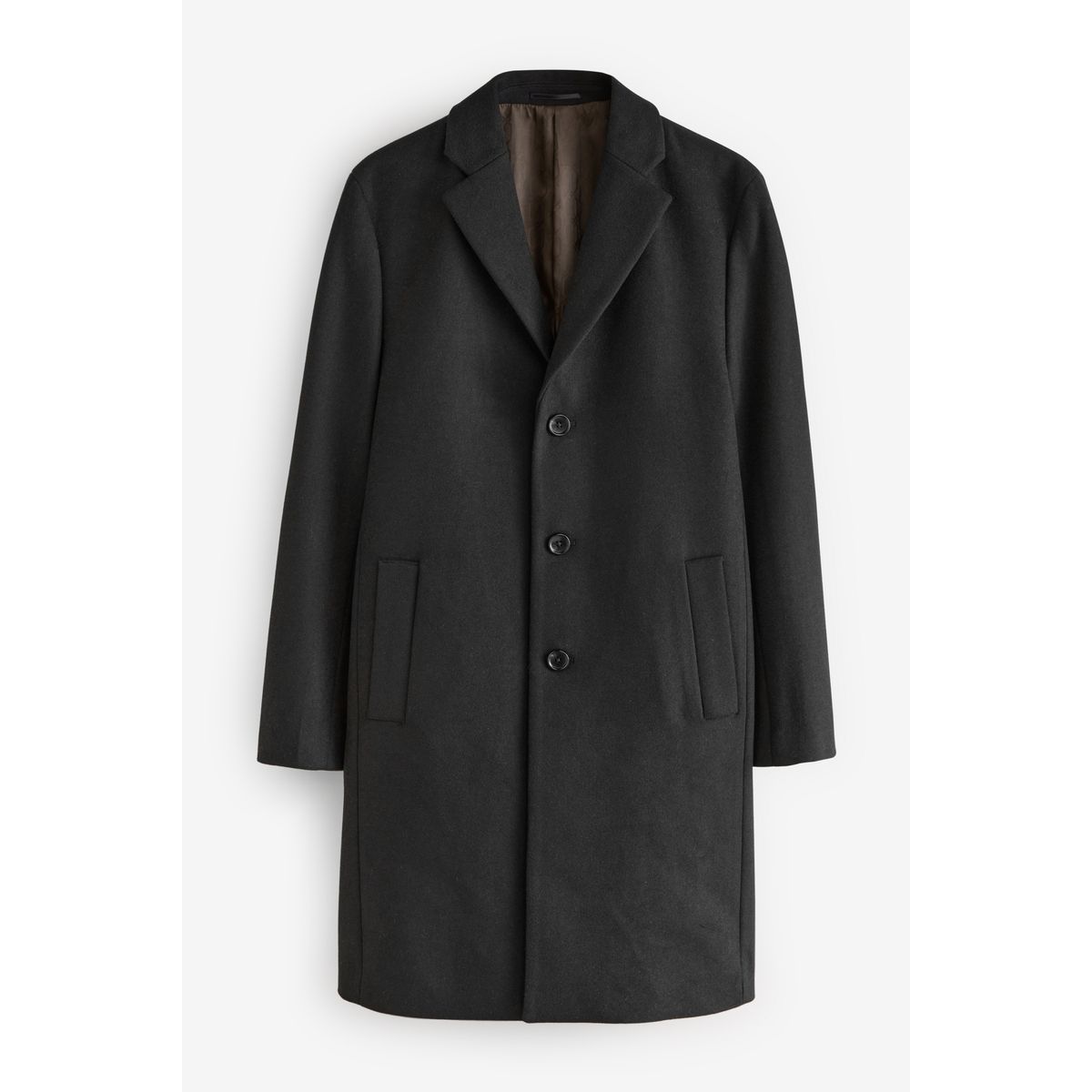 Pardessus à capuche en laine epsom noir, NEXT
