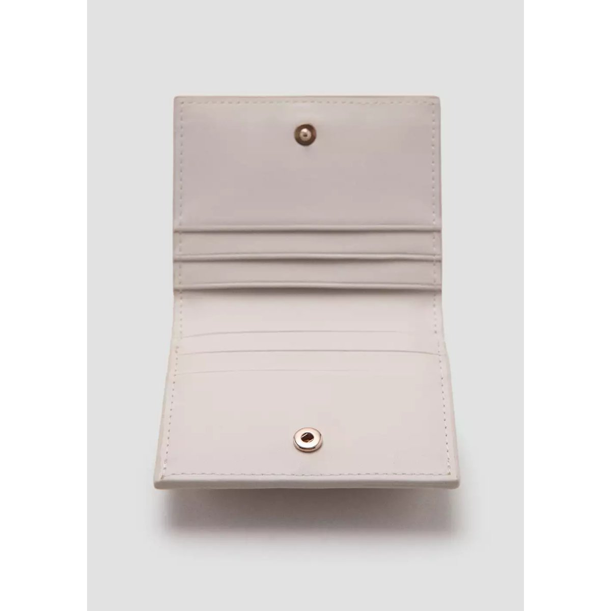 Porte-cartes effet saffiano à zip gris glacé, MANGO