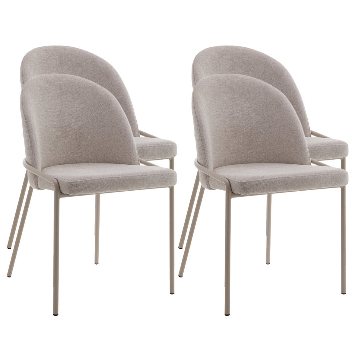 Lot de 4 chaises en tissu, IMELDA beige, BEST MOBILIER