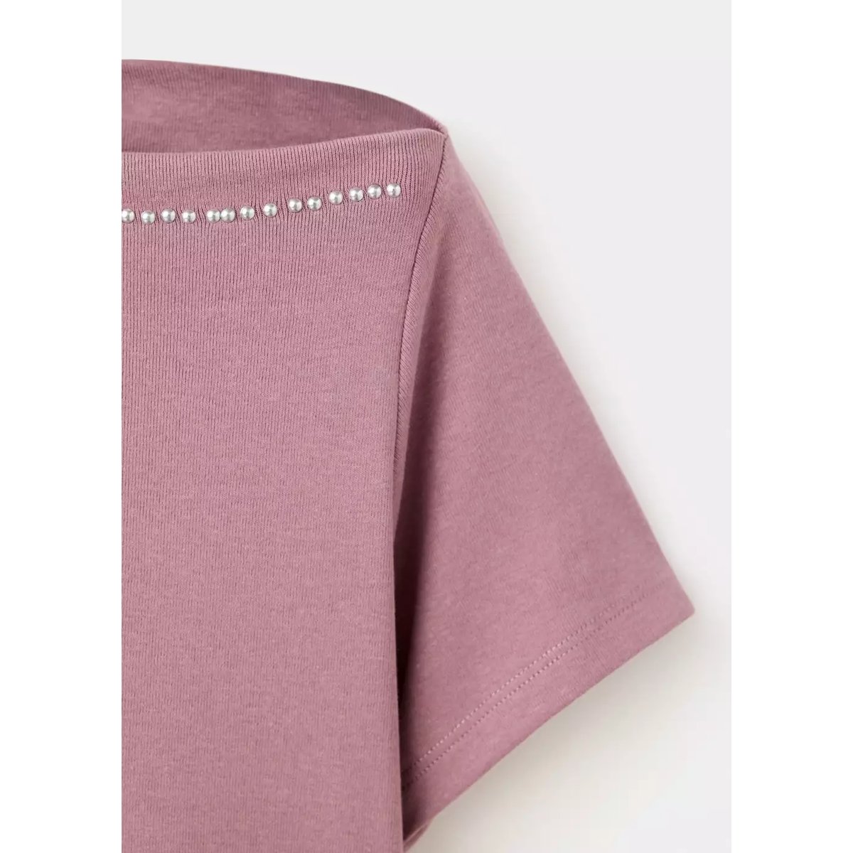 T-shirt détail clous rose pastel, MANGO TEEN