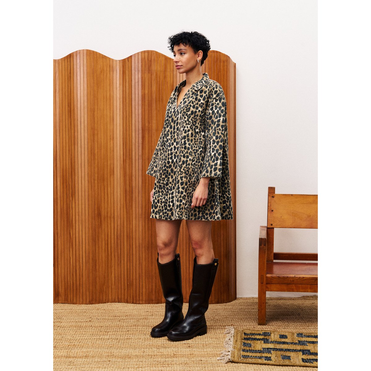 Robe en coton à motif léopard CHARDON leopard, FRNCH