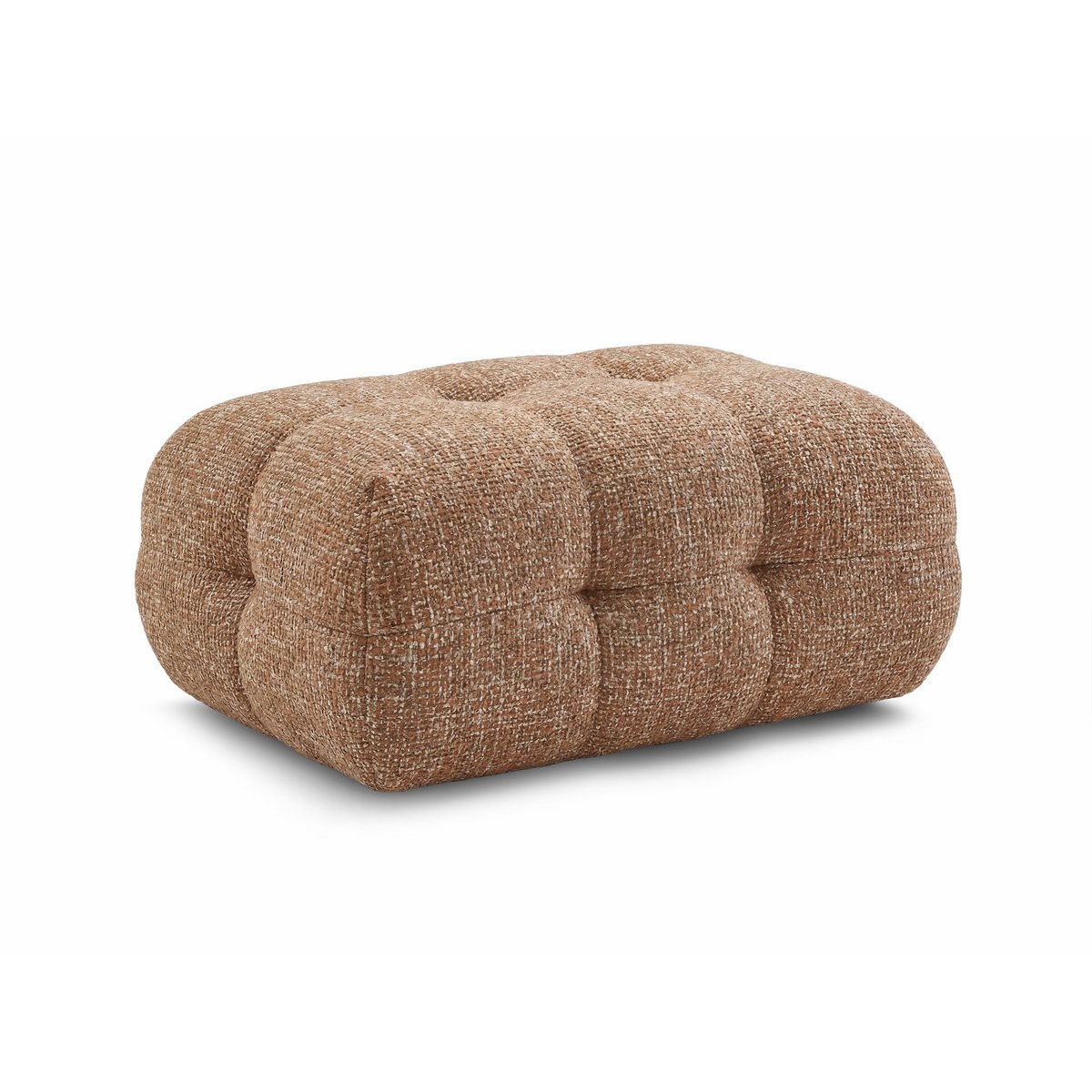 Pouf tissu chiné, LAURA orange, BOBOCHIC