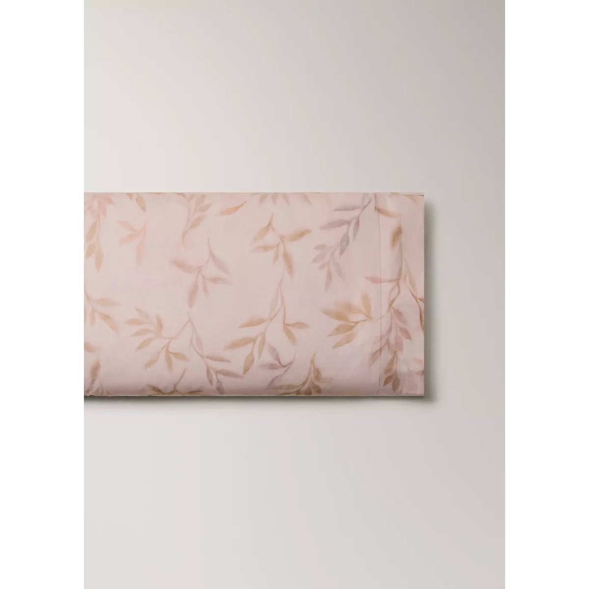 Deux taies d'oreiller percale de coton imprimé feuilles 45x110 cm pêche, MANGO HOME