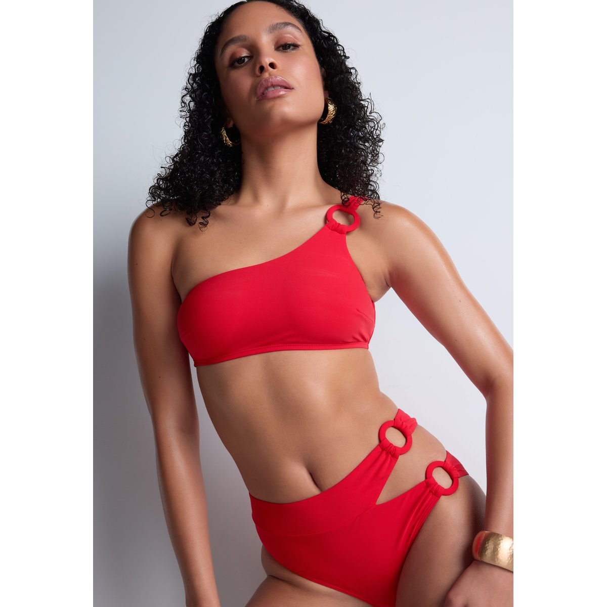 Bas de maillot de bain Culotte taille haute Summer Essence rouge, AUBADE