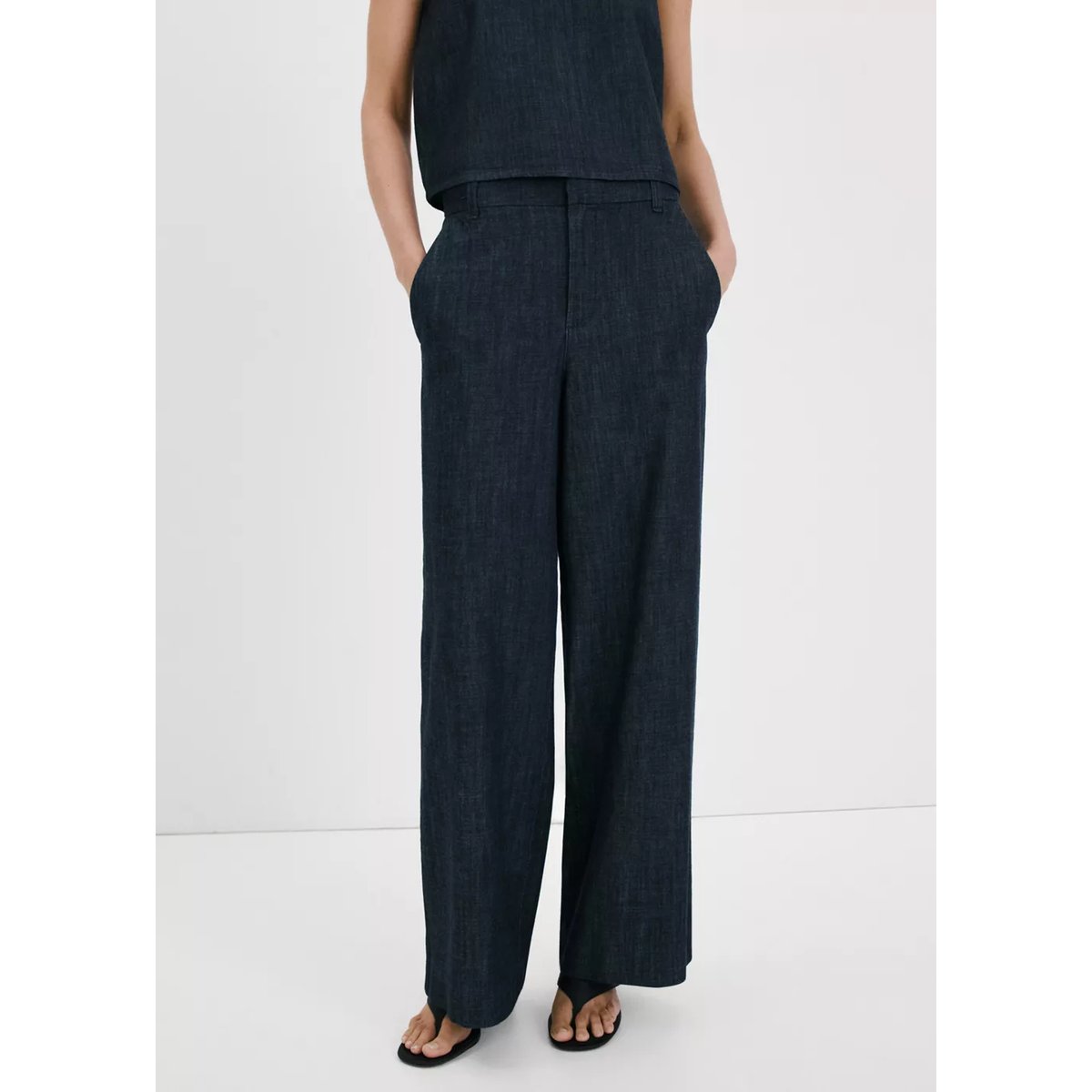 Jean large taille normale bleu, MANGO