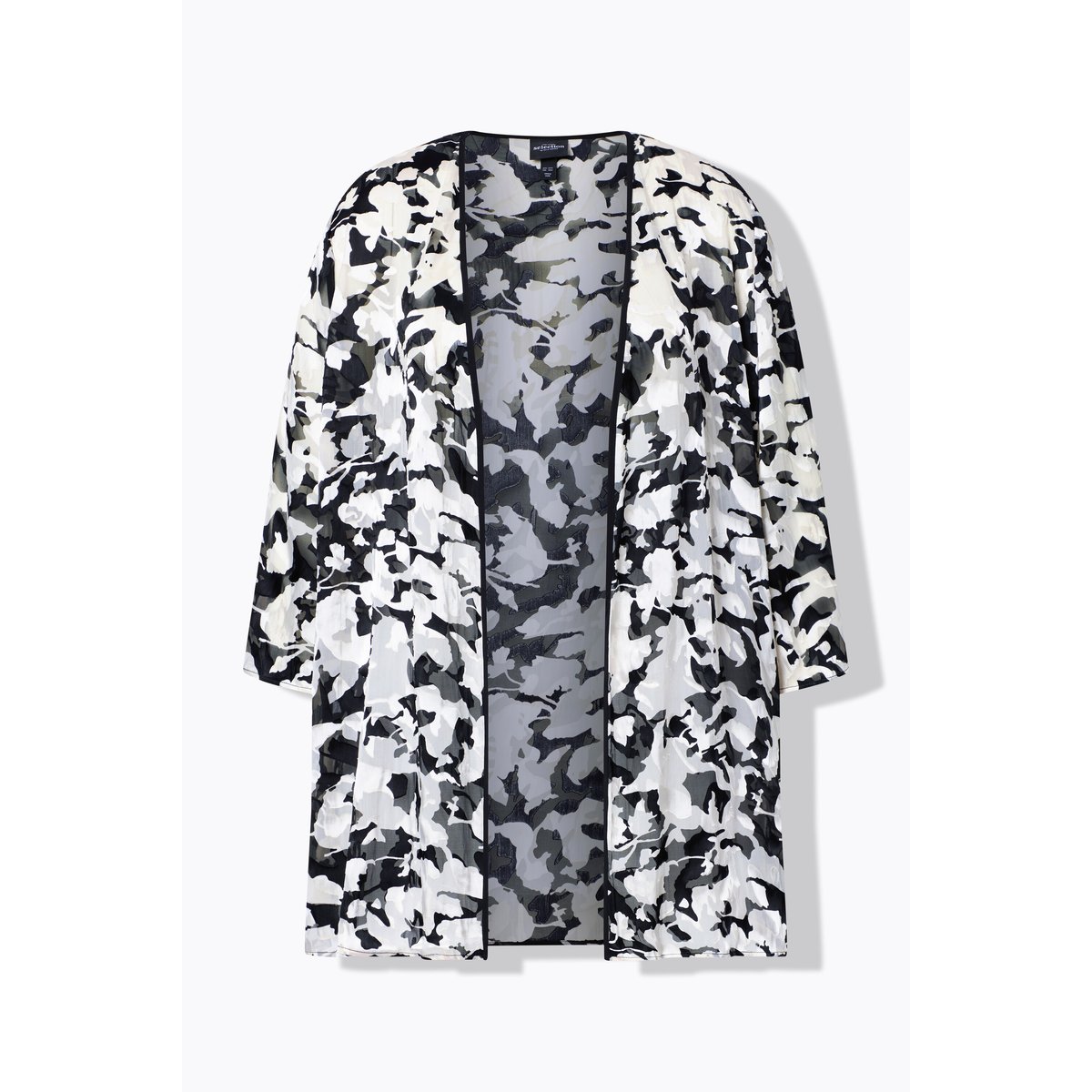 Veste en mousseline dévorée noir, ULLA POPKEN