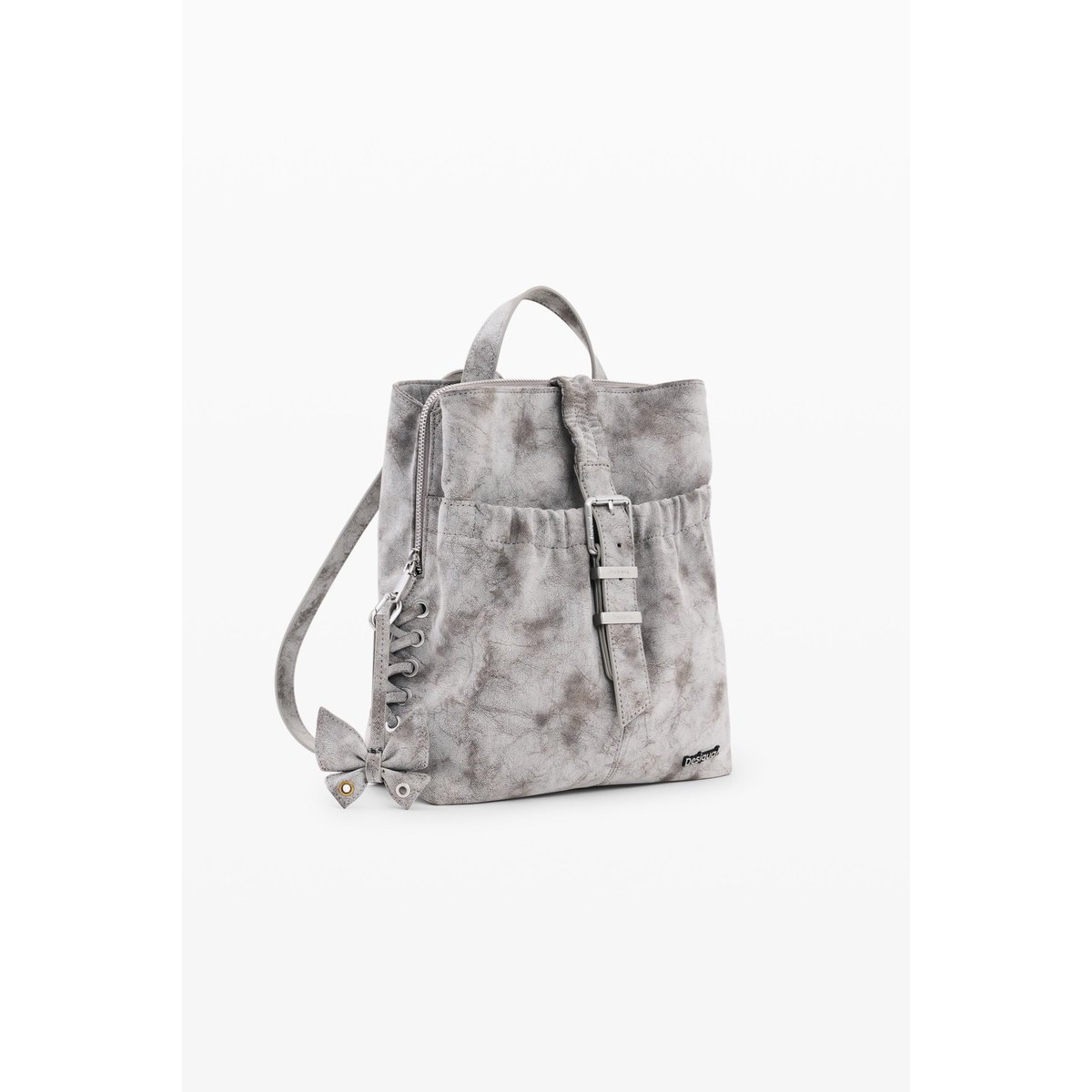 Petit sac à dos effet cuir noir, DESIGUAL
