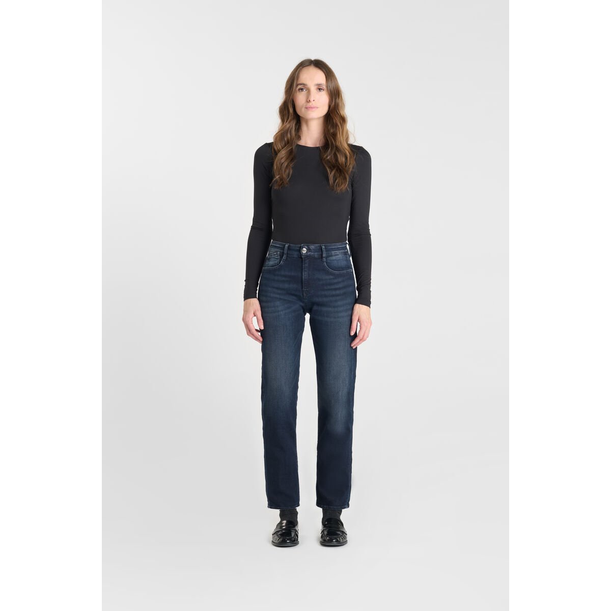 Jeans droite 400/17 mom , 7/8ème blue / black, LE TEMPS DES CERISES