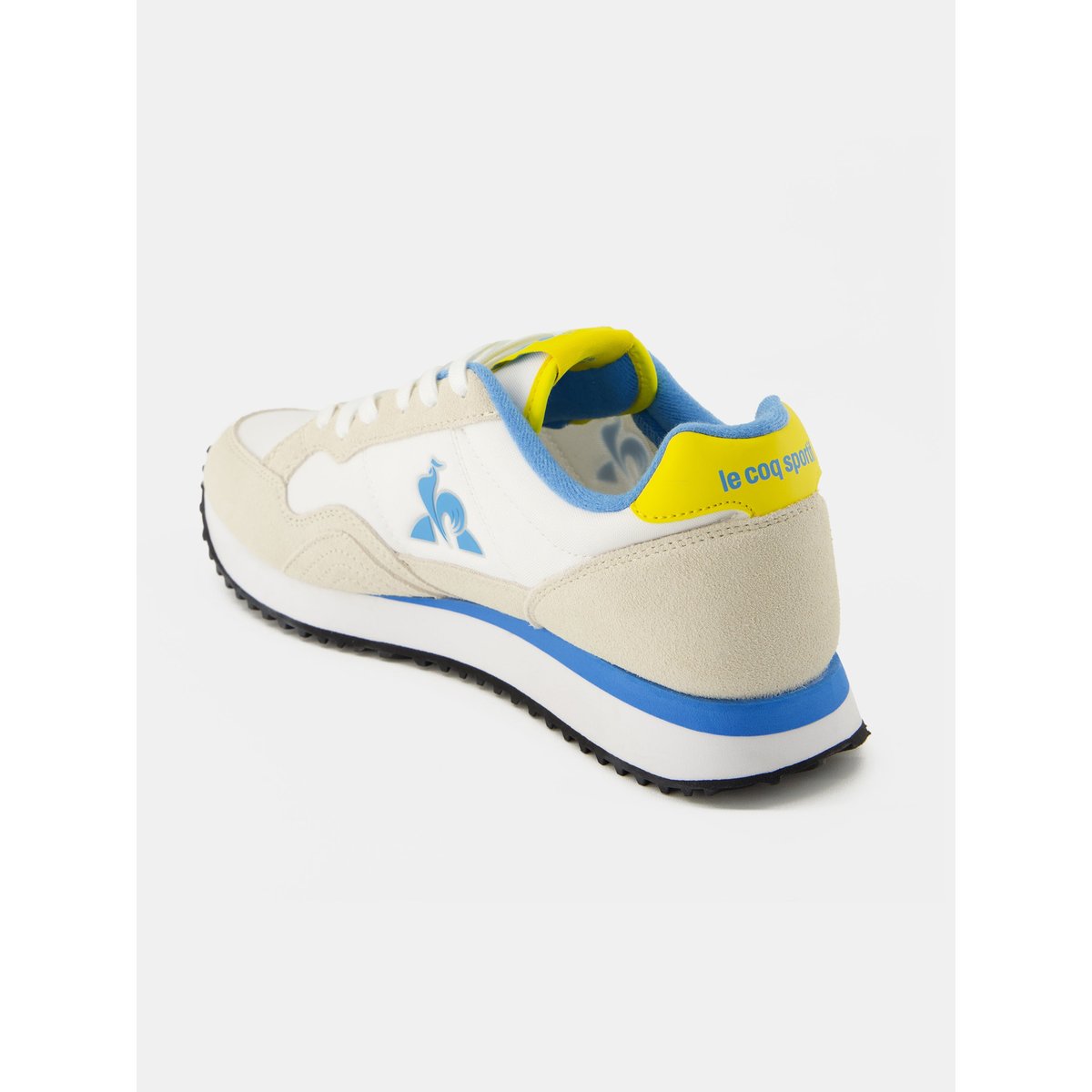 Sneakers rétro-running avec détails suede Jet Star optical white/empire yellow, LE COQ SPORTIF