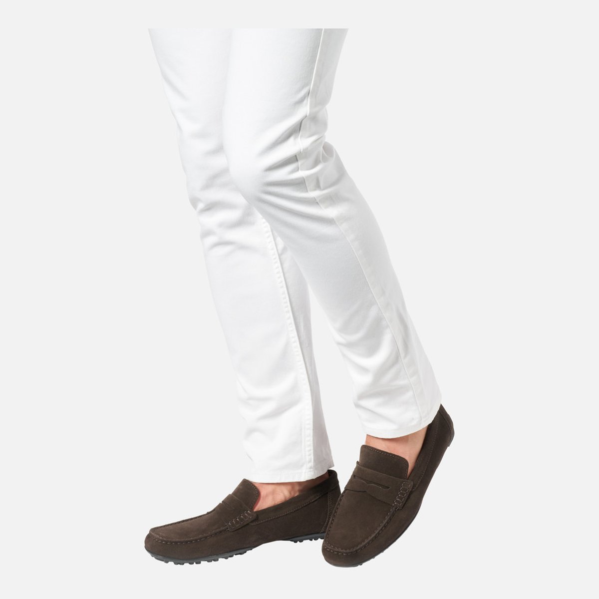 Mocassins cuir respirants Kosmopolis + Grip marron foncé, GEOX