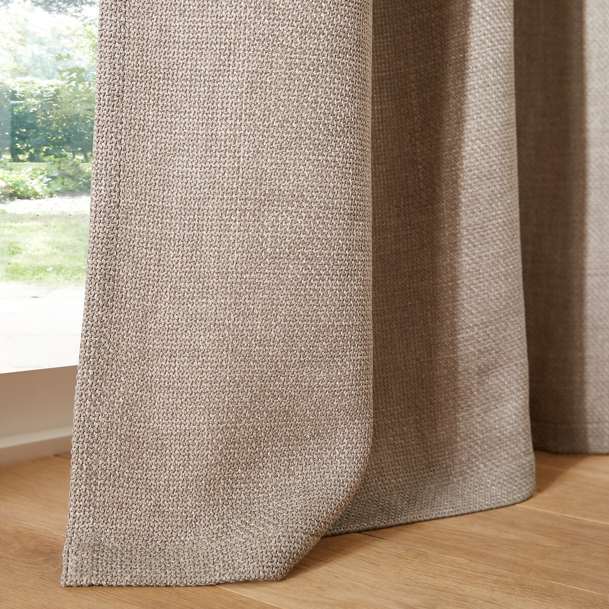 Montego Woven Eyelet Curtain natural, LA REDOUTE INTERIEURS