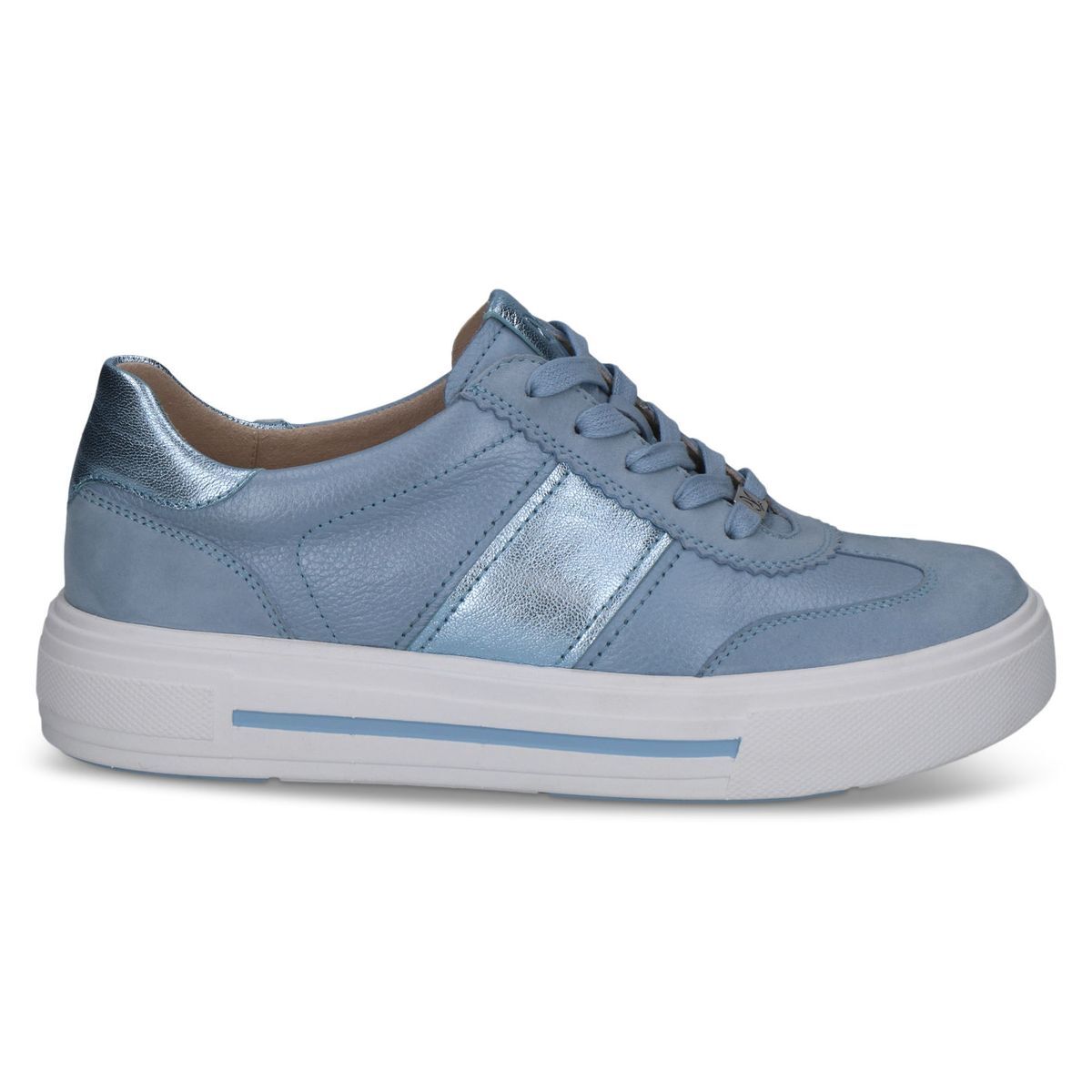 Basket en cuir bleu marine tissé, CAPRICE