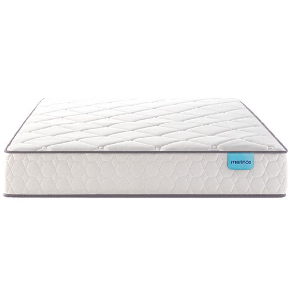 Ensemble matelas ressorts et mémoire de forme CHEER BED, sommier TWIST et pieds blanc, MERINOS