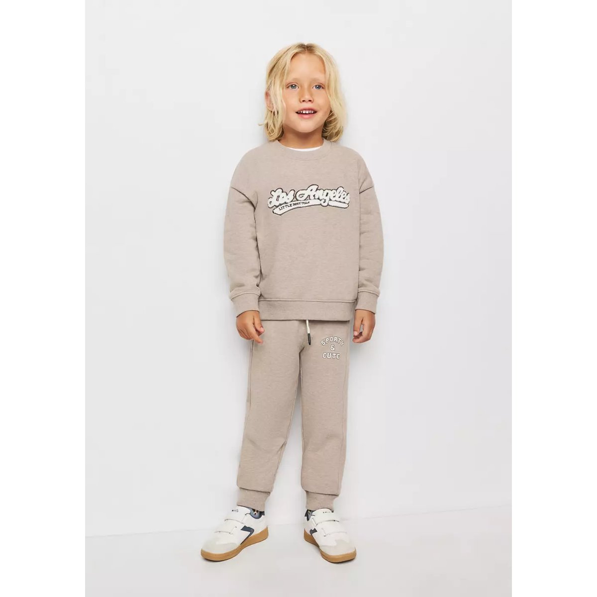 Pantalon jogging détail imprimé sable, MANGO BABY