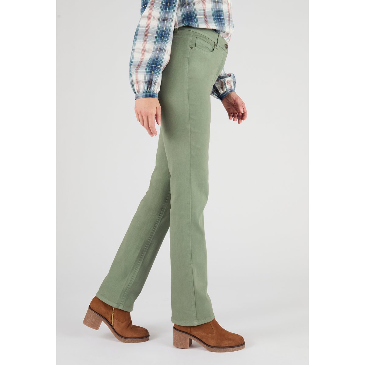 Jean coupe droite Perfect Fit - Petite vert, DAMART