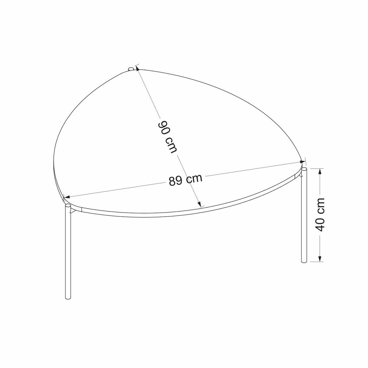 Table basse triangulaire JENA blanc, PIER IMPORT