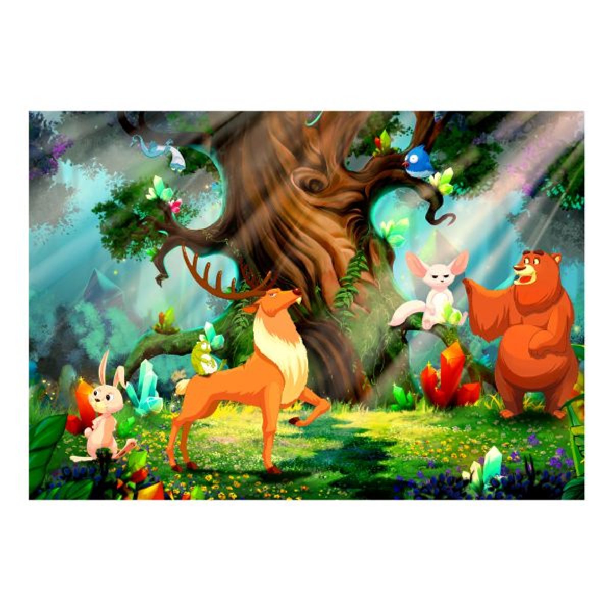 Papier peint intissé panoramique Pour enfants Bear and Friends multicouleur, EDEN