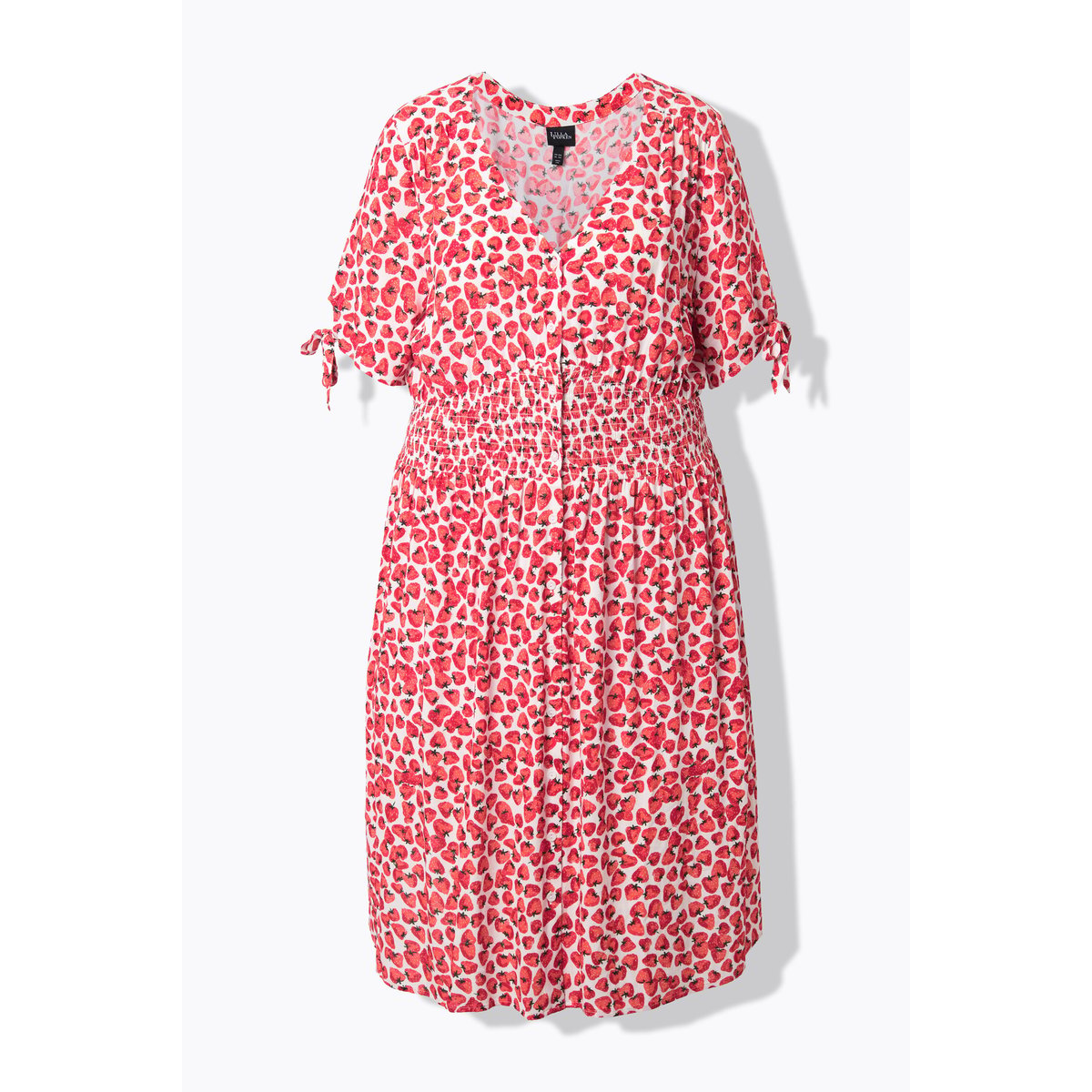 Robe midi motif fraises corail, ULLA POPKEN