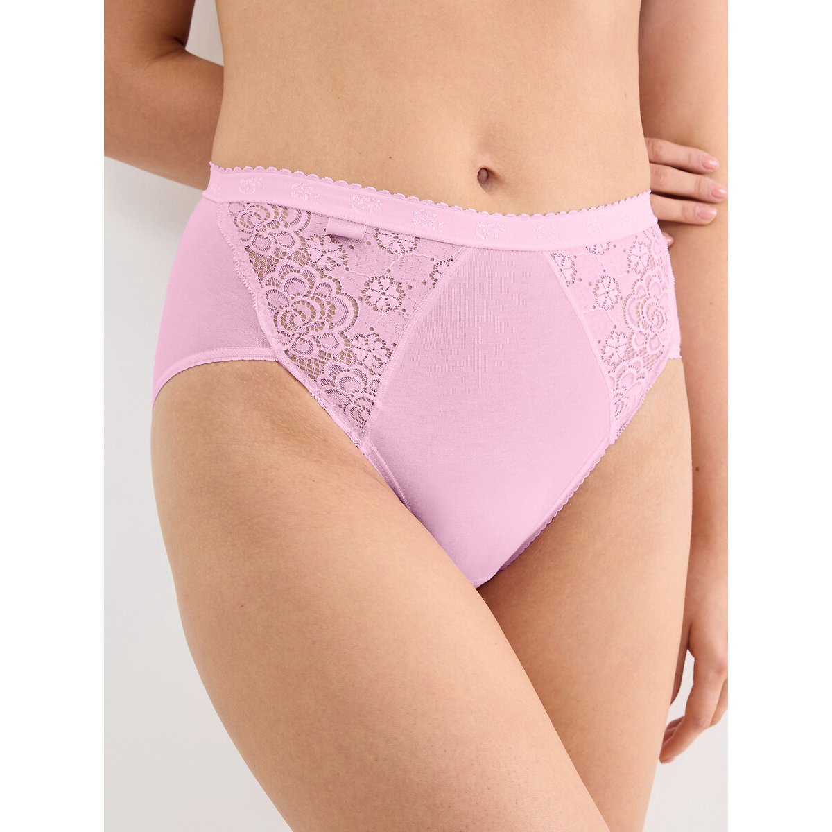 Lot de 3+1 gratuit - Culottes SLOGGI CHIC MIDI blanc + 3 roses, SLOGGI