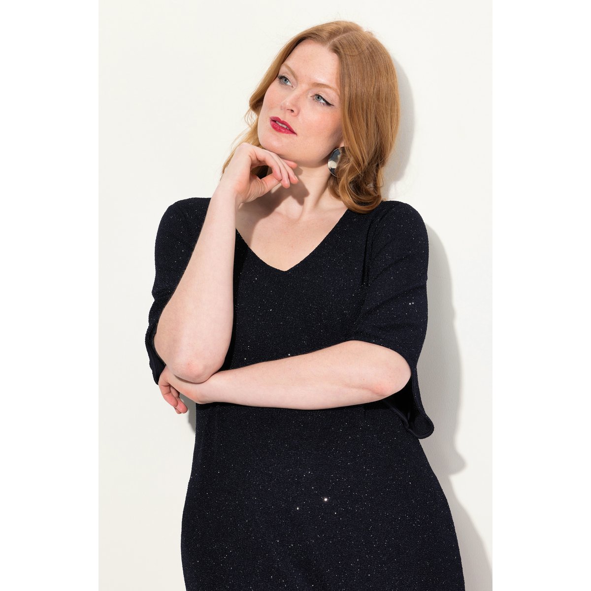 Robe avec effet scintillant marine, ULLA POPKEN