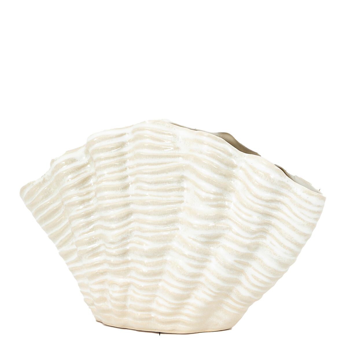 24cm Seashell Stoneware Vase white, ÉDITÉ