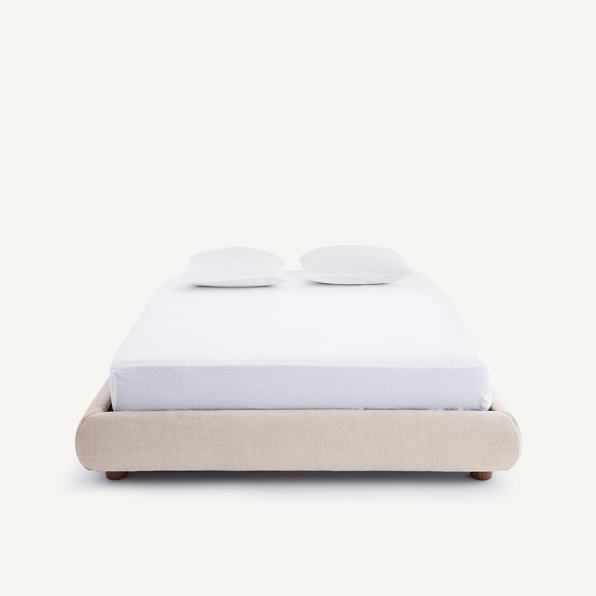 Gewatteerd 2-persoon bedframe, NUVOLE, ontwerp door Emmanuel Gallina touwkleur, EMMANUEL GALLINA X AM.PM