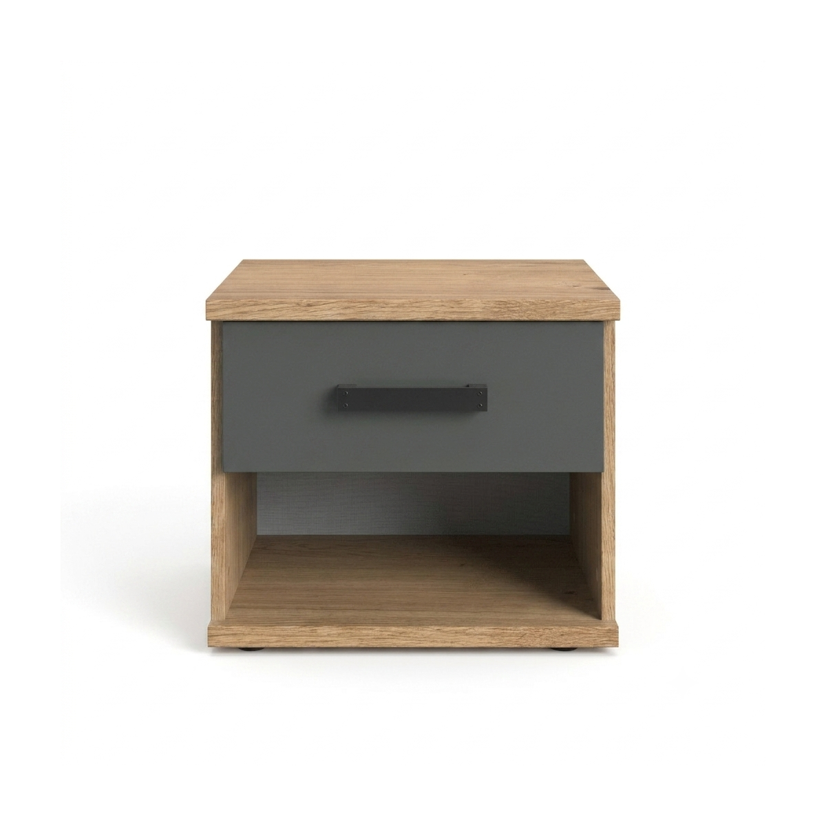 Chevet 1 tiroir décor chêne et graphite - L46 cm bois clair, CALICOSY