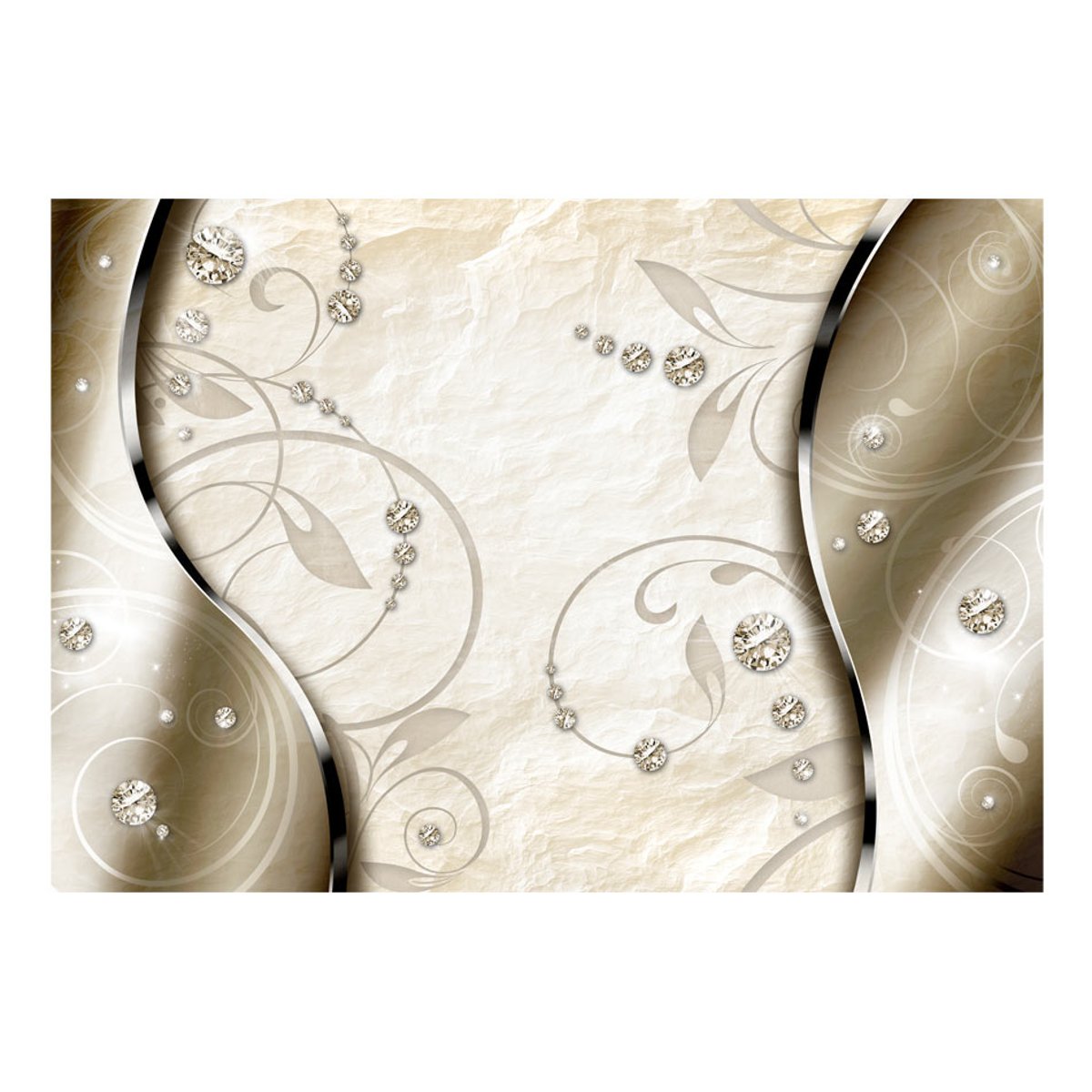 Papier peint intissé panoramique Abstractions Gold ornament beige, EDEN