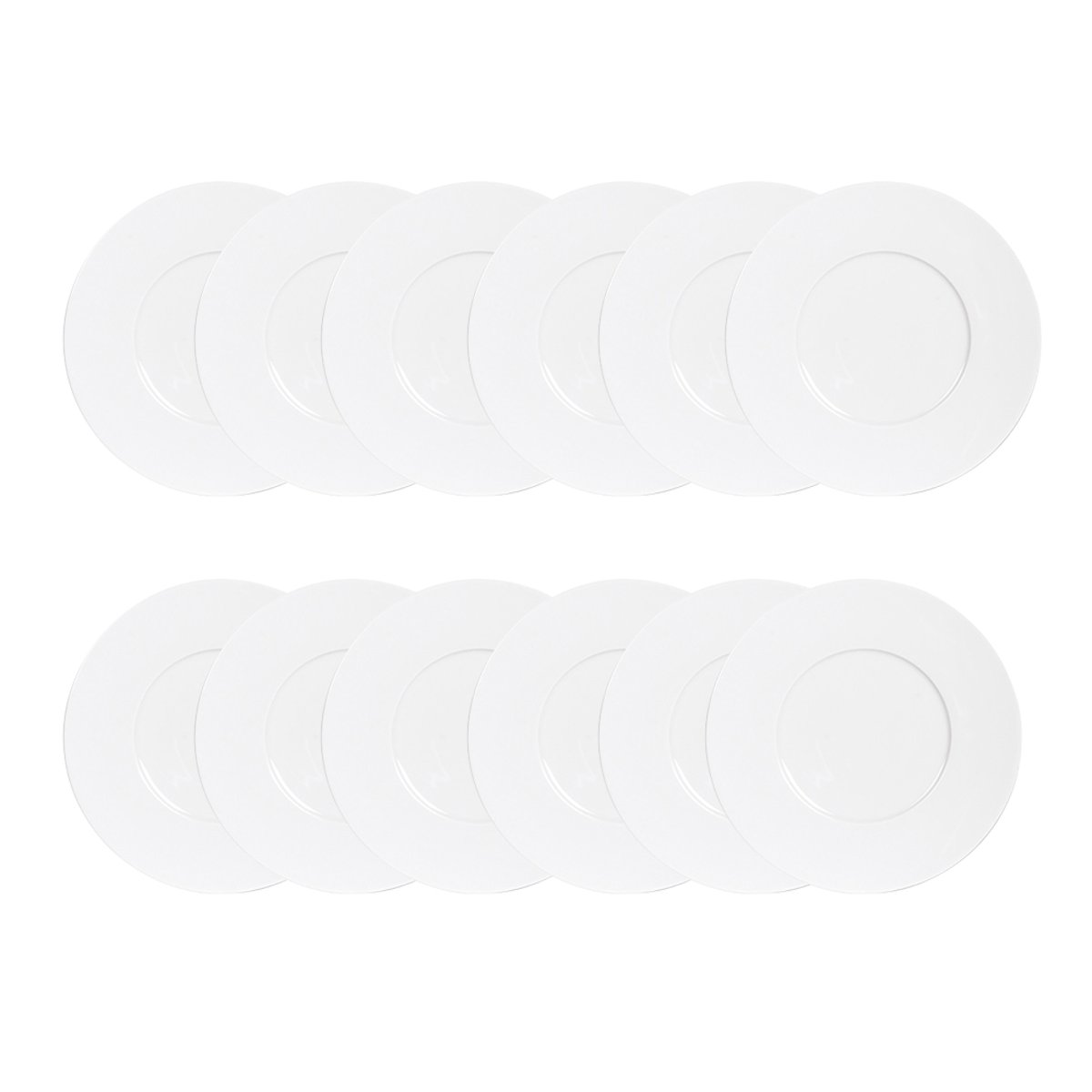 Maxi lot de 12 assiettes à desserts Zen 23 cm - ZEN blanc, TREND'UP