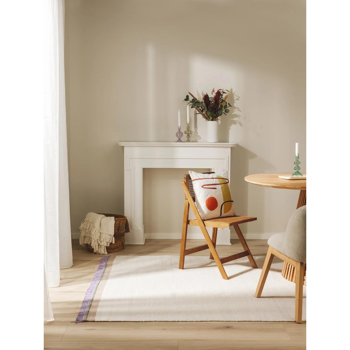 Tapis de laine tissé main KARLA mauve, BENUTA 