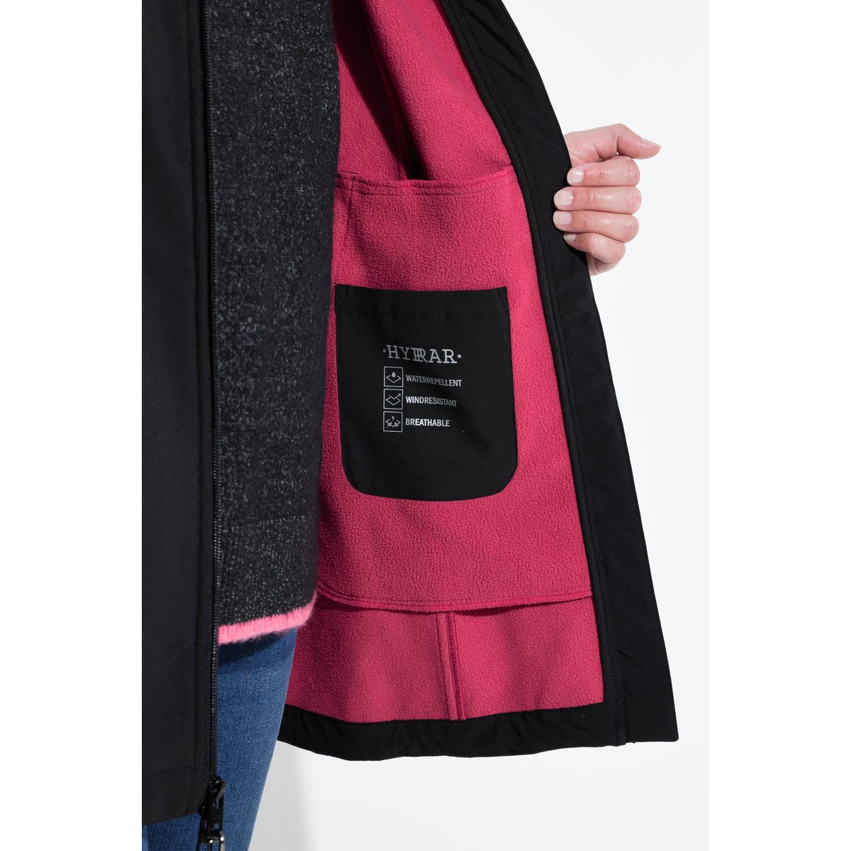 Veste Softshell HYPRAR déperlante noir, ULLA POPKEN