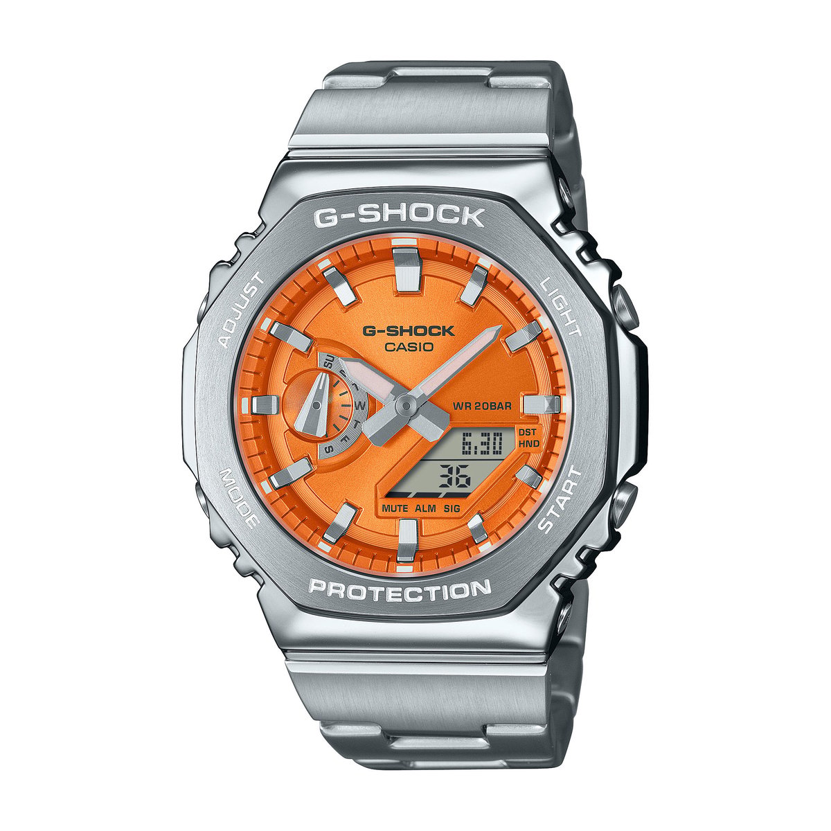 Montre Analogique Digital CASIO G-SHOCK argenté orange argenté, G-SHOCK