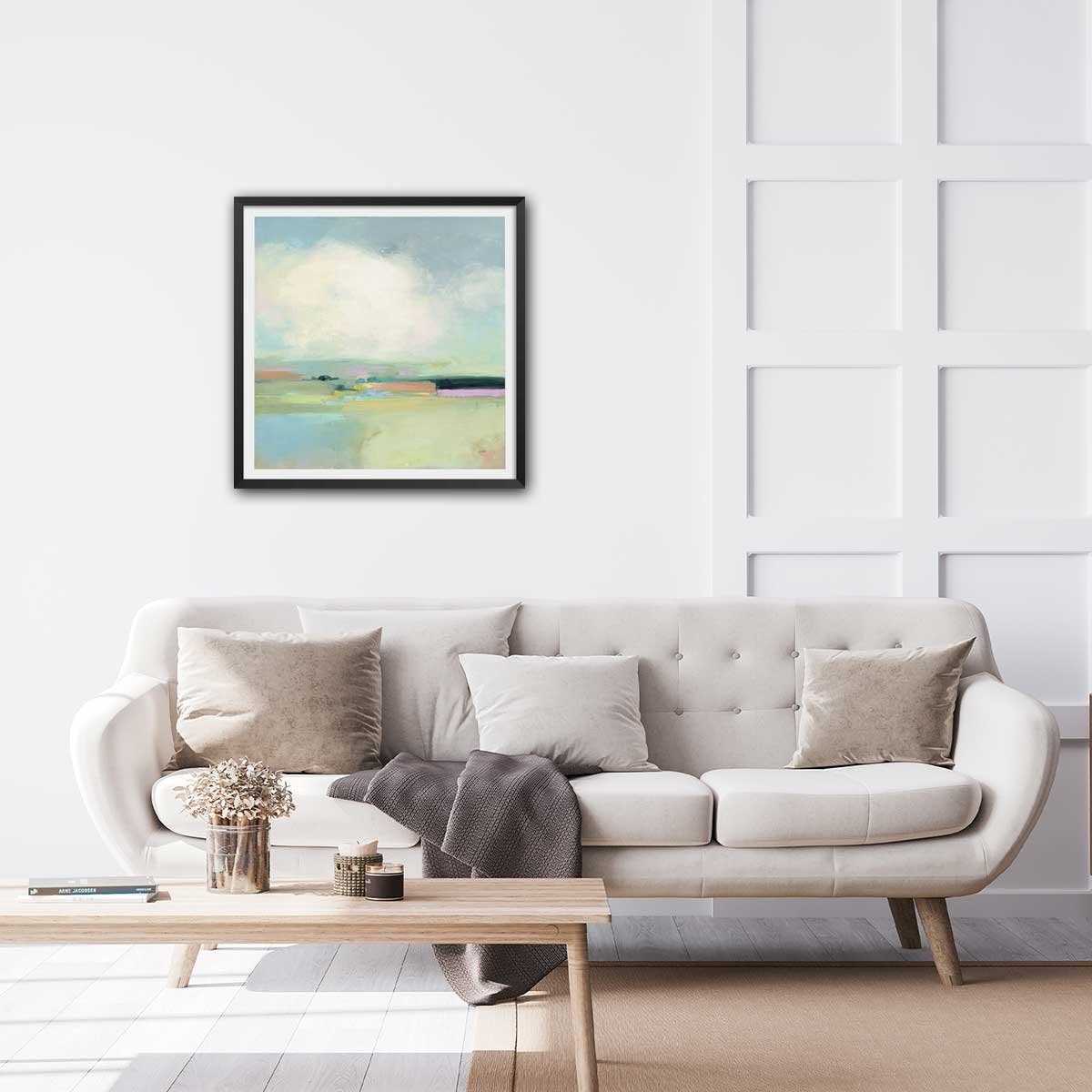 Affiche Horizon coloré affiche + cadre en bois - noir, HEXOA