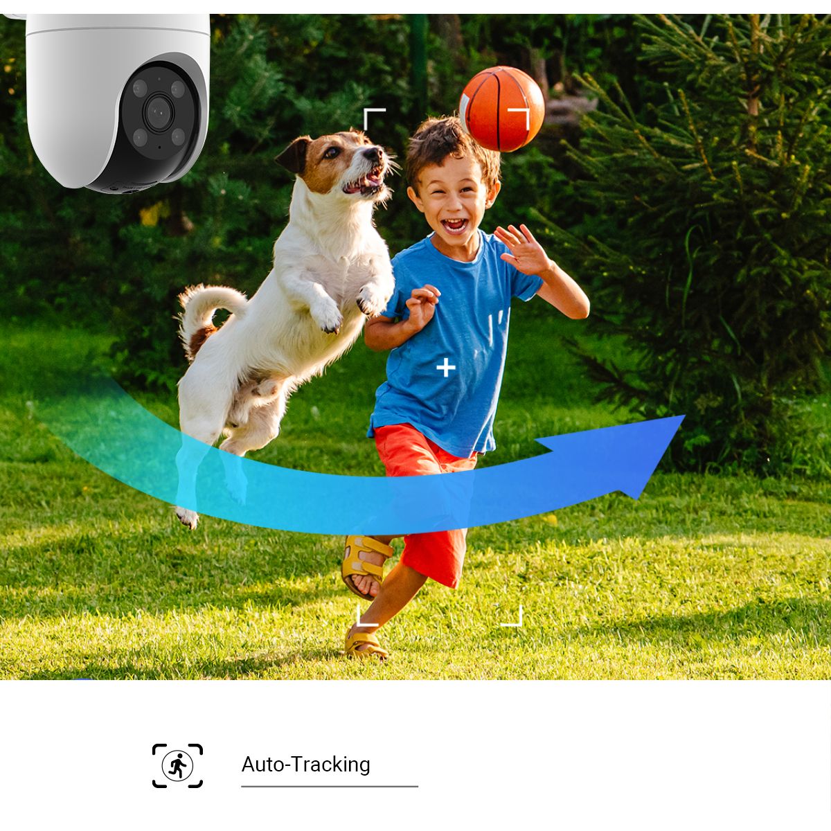 Caméra de surveillance Wifi H8C 1080P motorisée couleur unique, EZVIZ