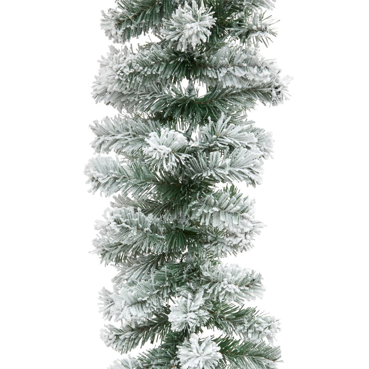 Guirlande de Noël lumineuse naturelle floquée 180 cm blanc, FEERIC LIGHTS & CHRISTMAS