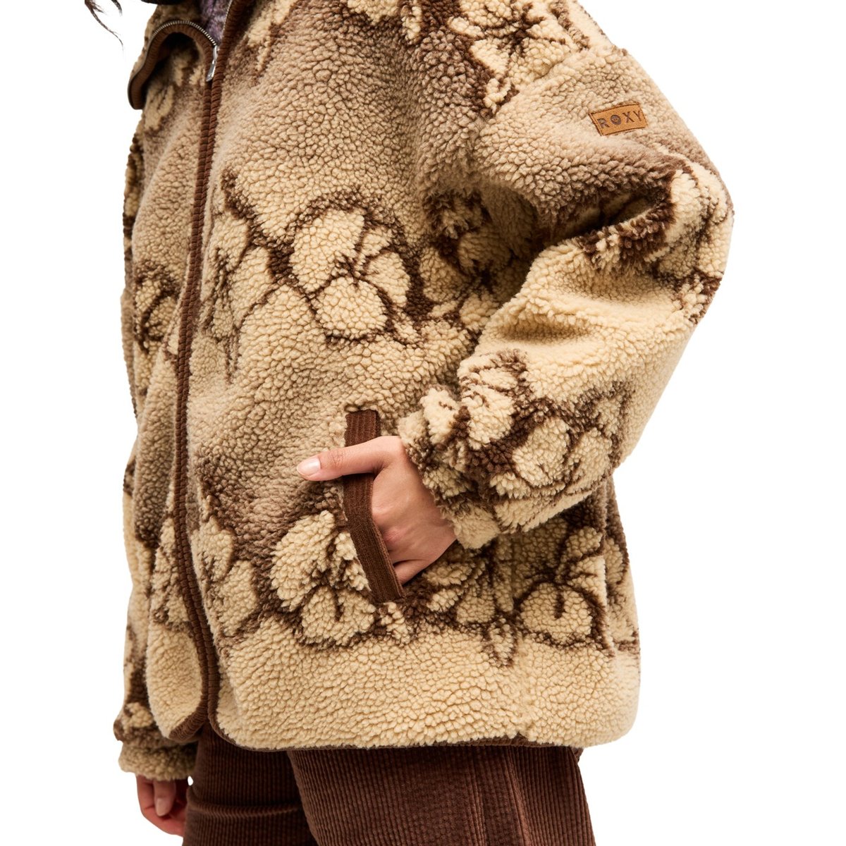 Veste zippée en sherpa oversize FEELS LIKE WINTER. beige peeble hibi sherpa, ROXY