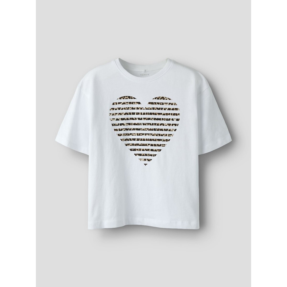 T-shirt manches courtes blanc/léopard, NAME IT