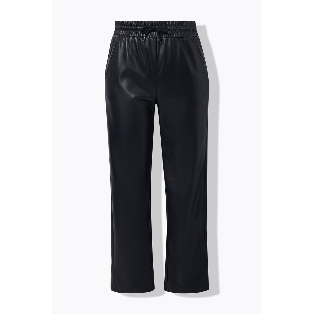 Pantalon à jambe droite et taille élastique noir, ULLA POPKEN
