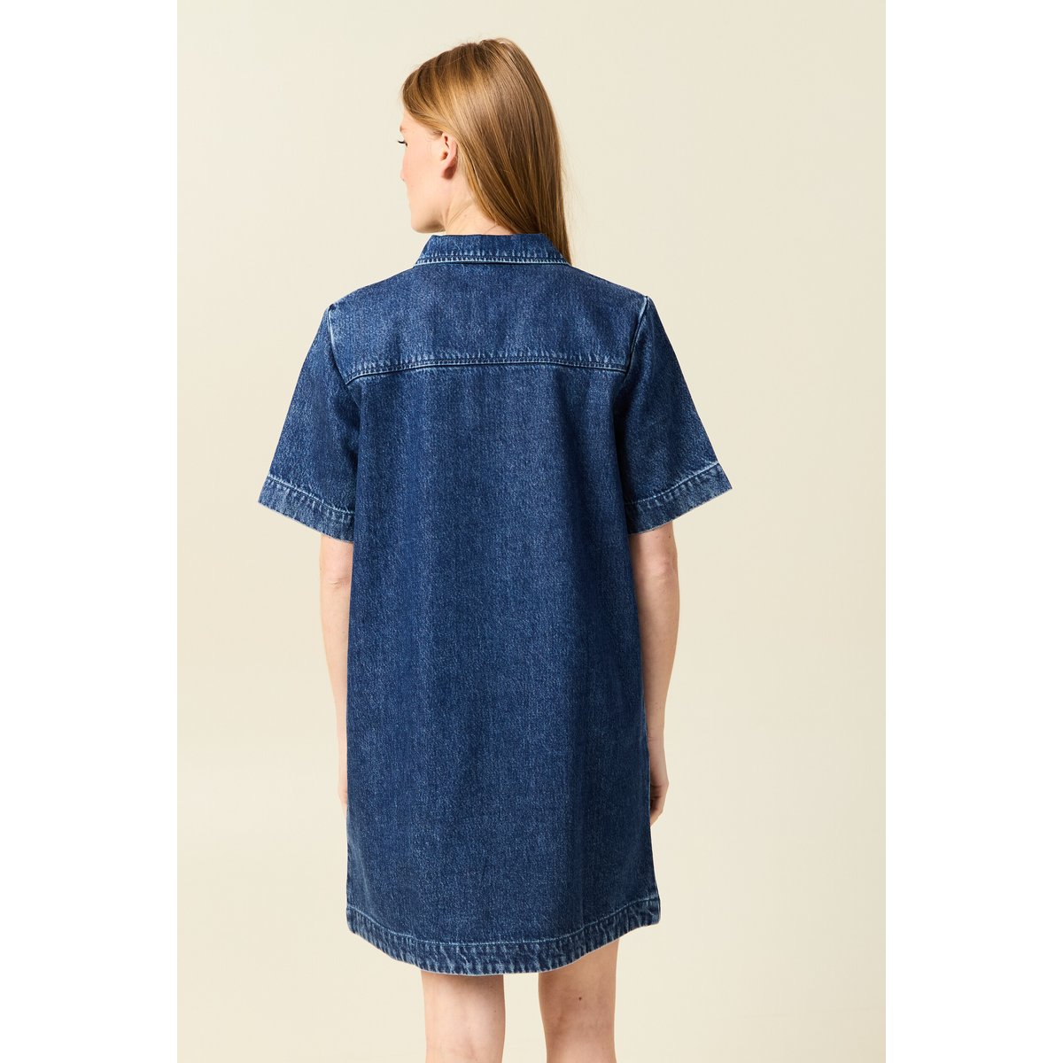 Robe jeans manches courtes denim stone, BONOBO