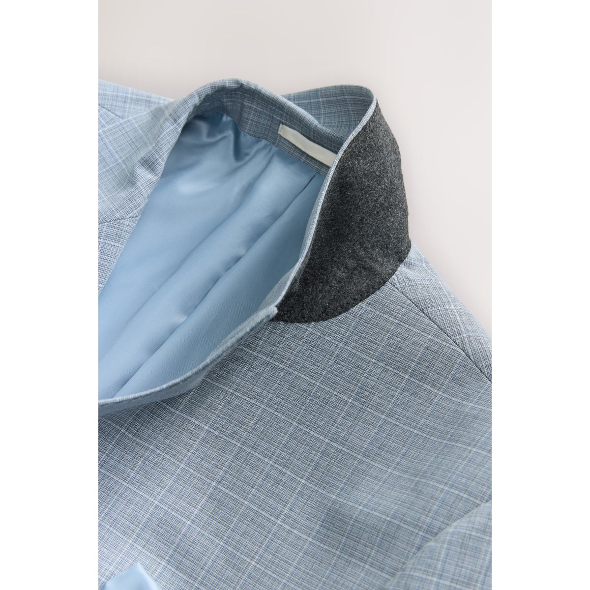 Veste de costume slim aux carreaux bleu clair, NEXT