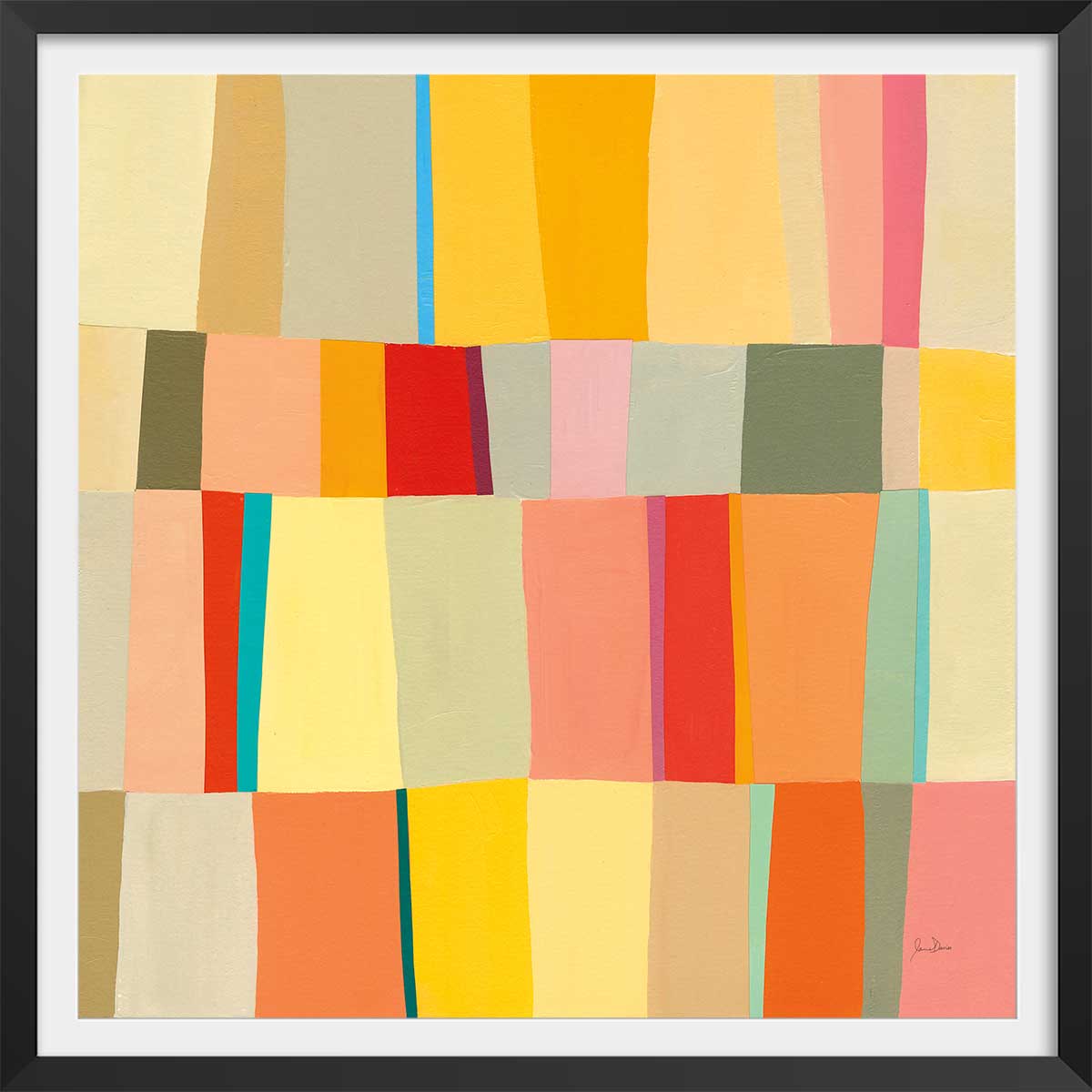 Poster color square affiche + cadre en bois - noir, HEXOA
