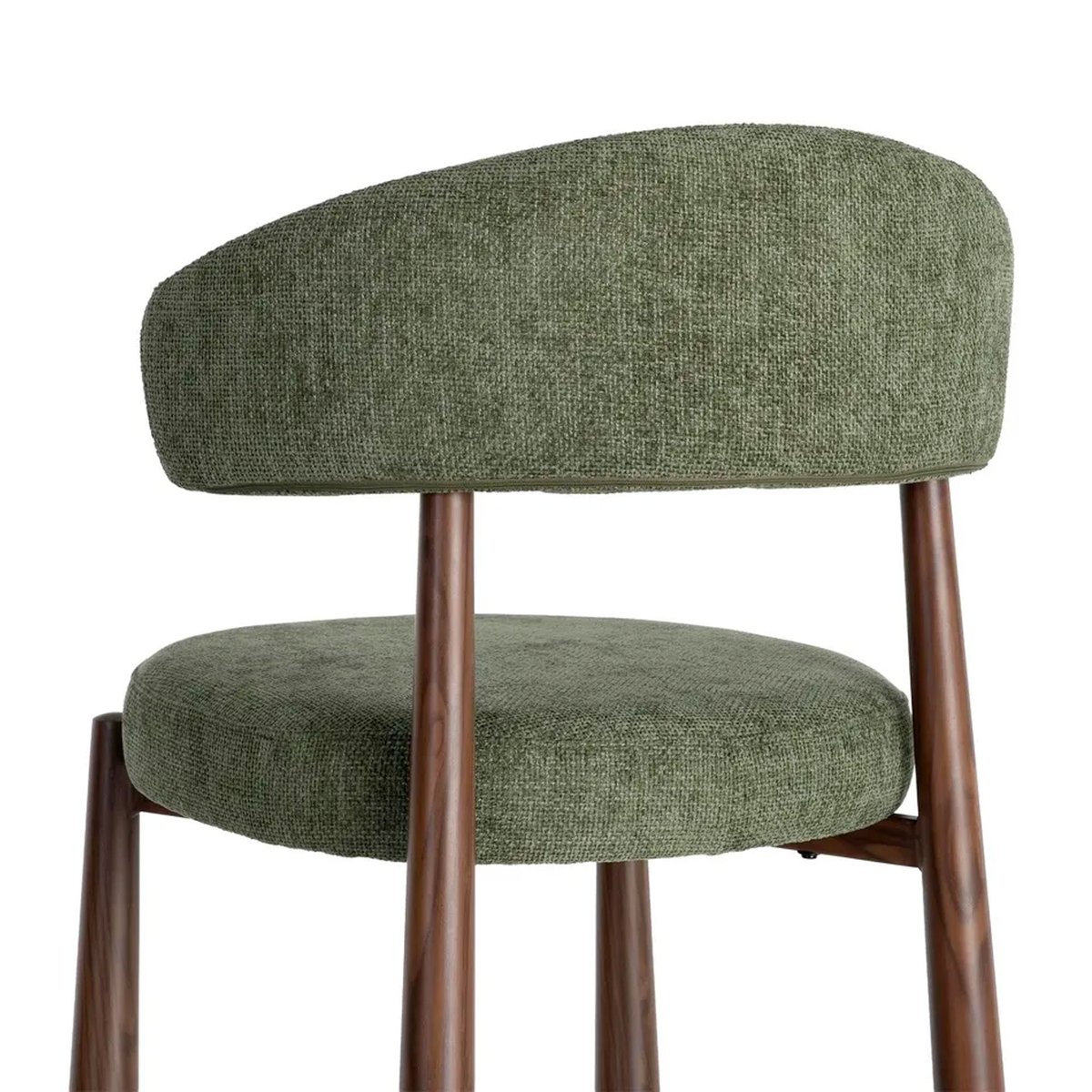 Chaise design tissu vert et métal effet bois 56x54x81cm vert, WADIGA