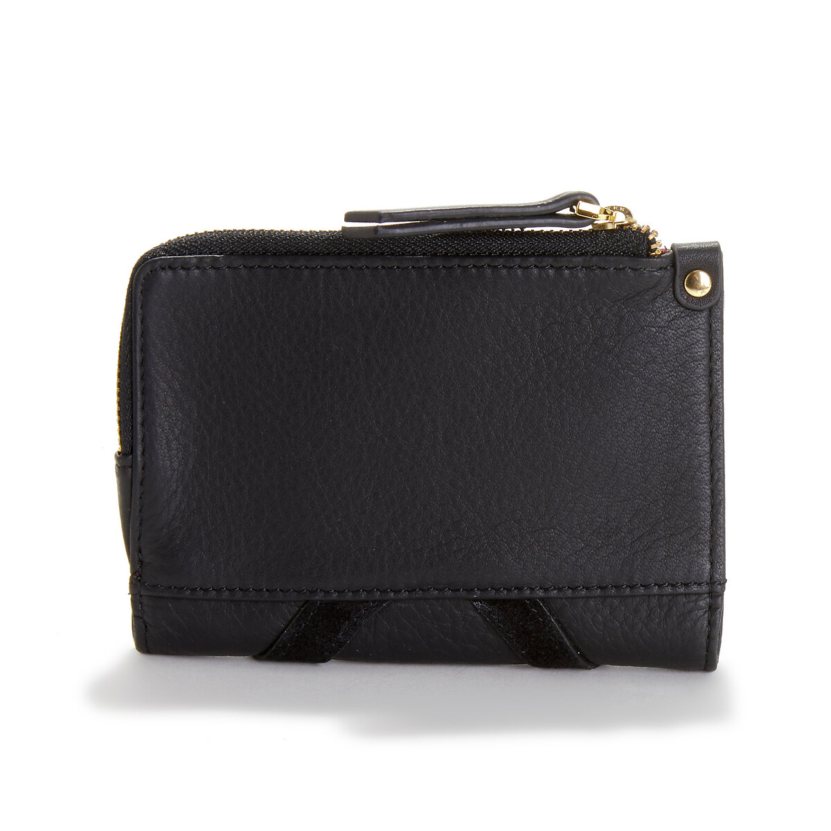 Portefeuille zippé en cuir ROZA noir, NAT & NIN