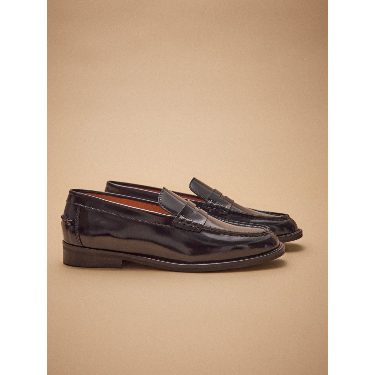 Mocassins cuir vernis noir, CYRILLUS