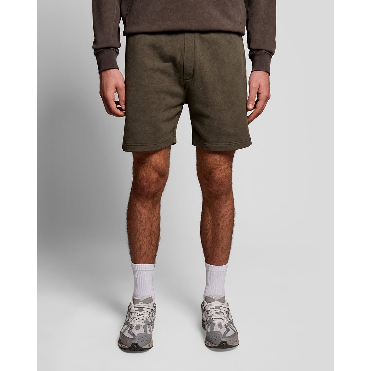 Short en molleton en coton délavé épais noir doux, LYLE & SCOTT