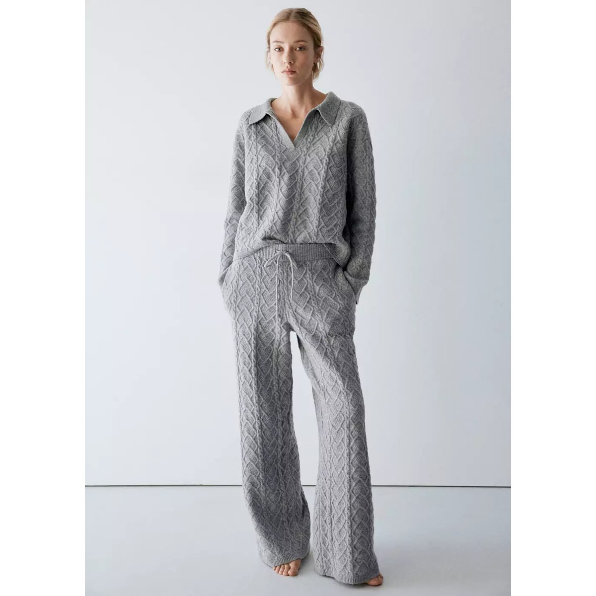 PYJAMA TROUSERS BRAIX gris, MANGO