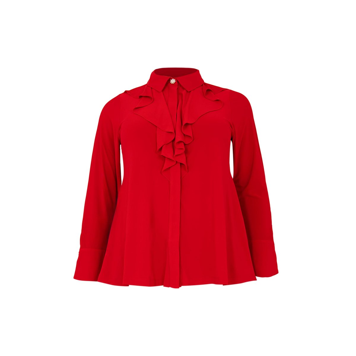 Chemise volanté /à volants rouge, YOEK