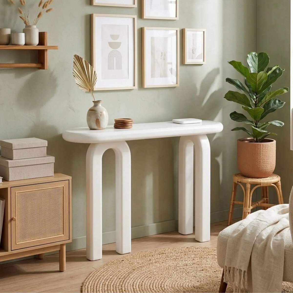 Console rétro ovale L120 - LUCIENNE blanc, HELLIN, DEPUIS 1862