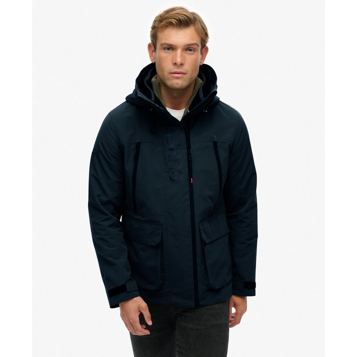 Veste Coupe-vent Color Block graphite bleu, SUPERDRY